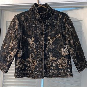 Peter Nygård leather embroidered jacket-NWOT